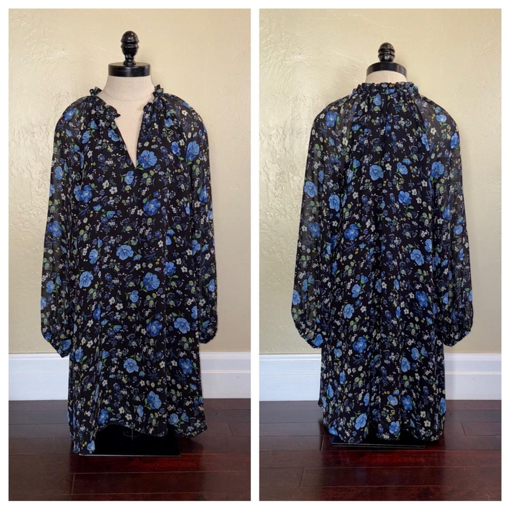 Banana Republic Floral Swing Dress Princess Stems Size Medium